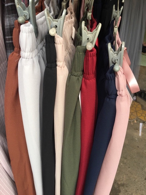 SẴN HÀNG | #889 Quần giả váy, Culottes, quần ống rộng voan kèm nơ lụa hàng Quảng Châu loại 1