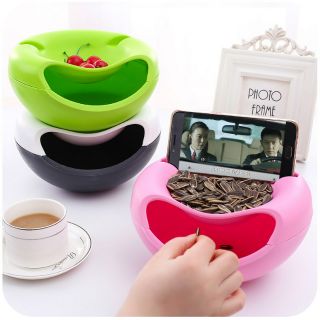 Đĩa Nhựa Hai Lớp Đựng Trái Cây Khô/Hạt Dưa/Trái Cây Khô Tiện Dụng