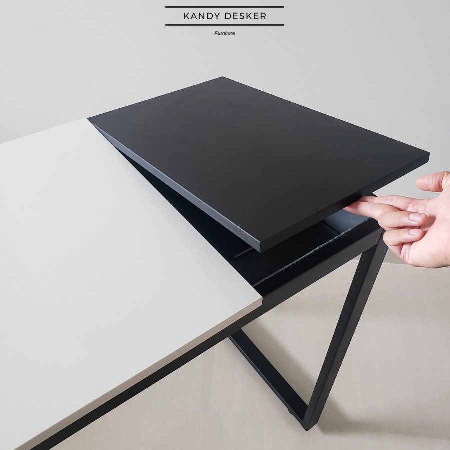 Bàn máy tính, Bàn làm việc 1m2 KanDy Desker lắp ghép dễ dàng full phụ kiện