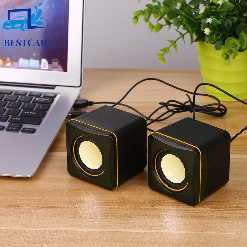 Loa vuông mini nghe nhạc MP3 có dây USB nhỏ gọn dùng cho laptop PC