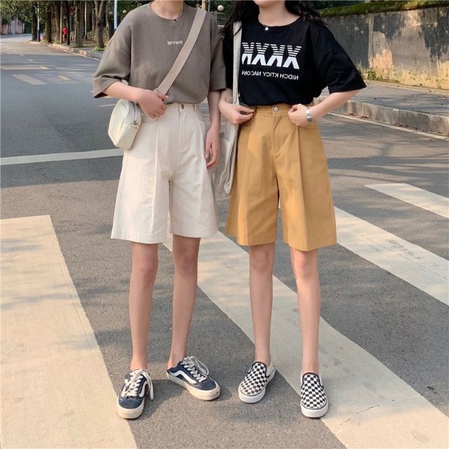 Lenkapas - Quần ngố xếp ly trước 3 màu trắng, đen, vàng siu xinh