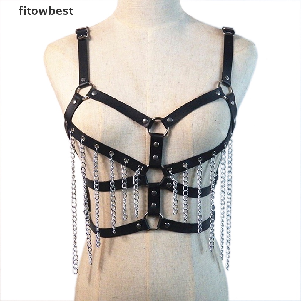Dây Da Đeo Trang Trí Cơ Thể Màu Đen Phong Cách Gothic Cho Nữ