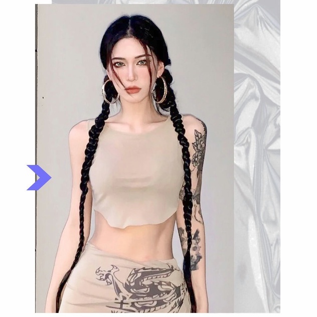 Tóc giả MISS FANCY 70cm thắt bím dài 2 bên