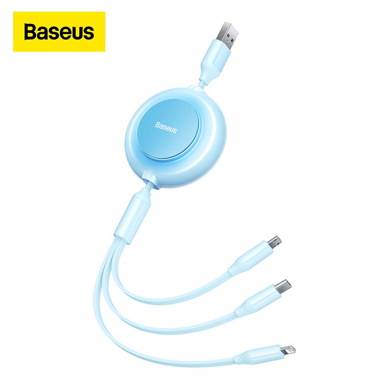 Cáp Sạc Nhanh Baseus 3.5A 3 Trong 1 Cổng USB Sang M+L+C Cho iPhone Huawei XiaoMi