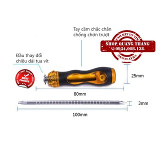 Tua vít 2 đầu tăng giảm nhỏ 3x100 mm