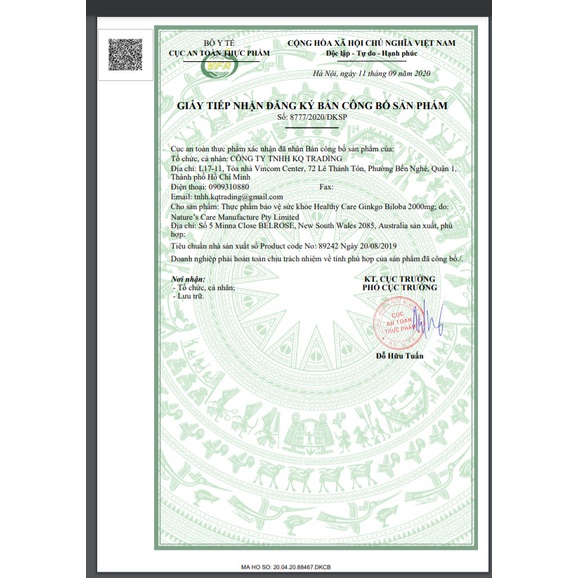 Bổ não, hoạt huyết dưỡng não healthy care ginkgo biloba 2000mg, 100 viên úc