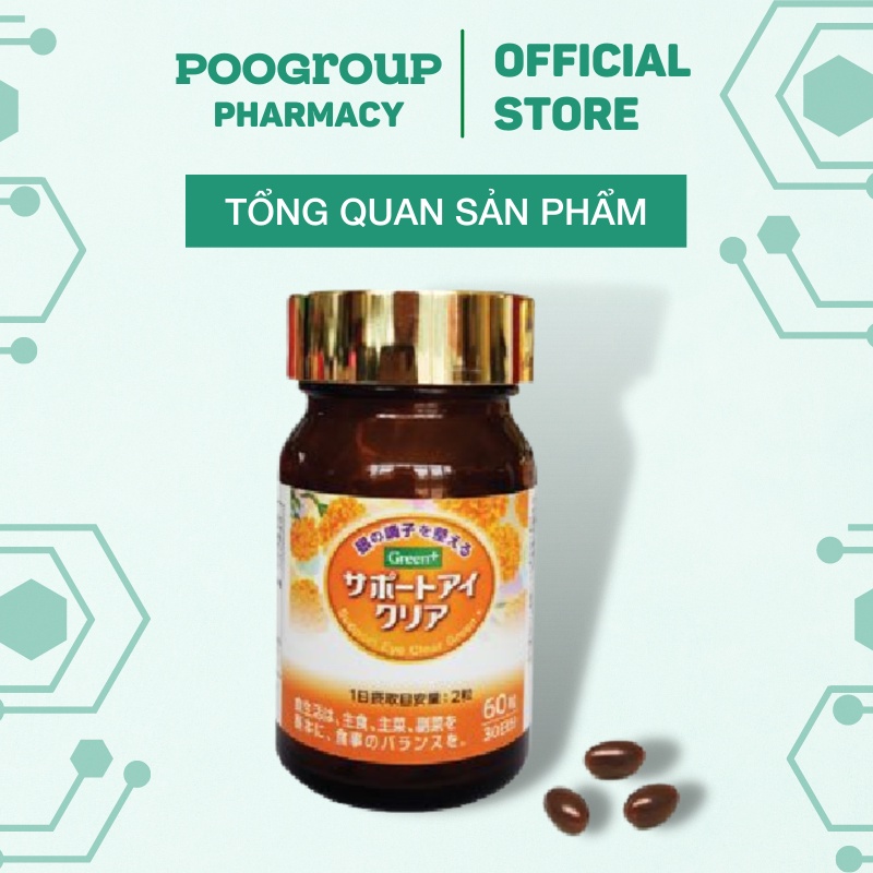 Viên uống bổ mắt, tăng cường thị lực, phục hồi võng mạc Support Eye Clear Green Plus