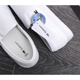 giày lười nam lacoste màu trắng