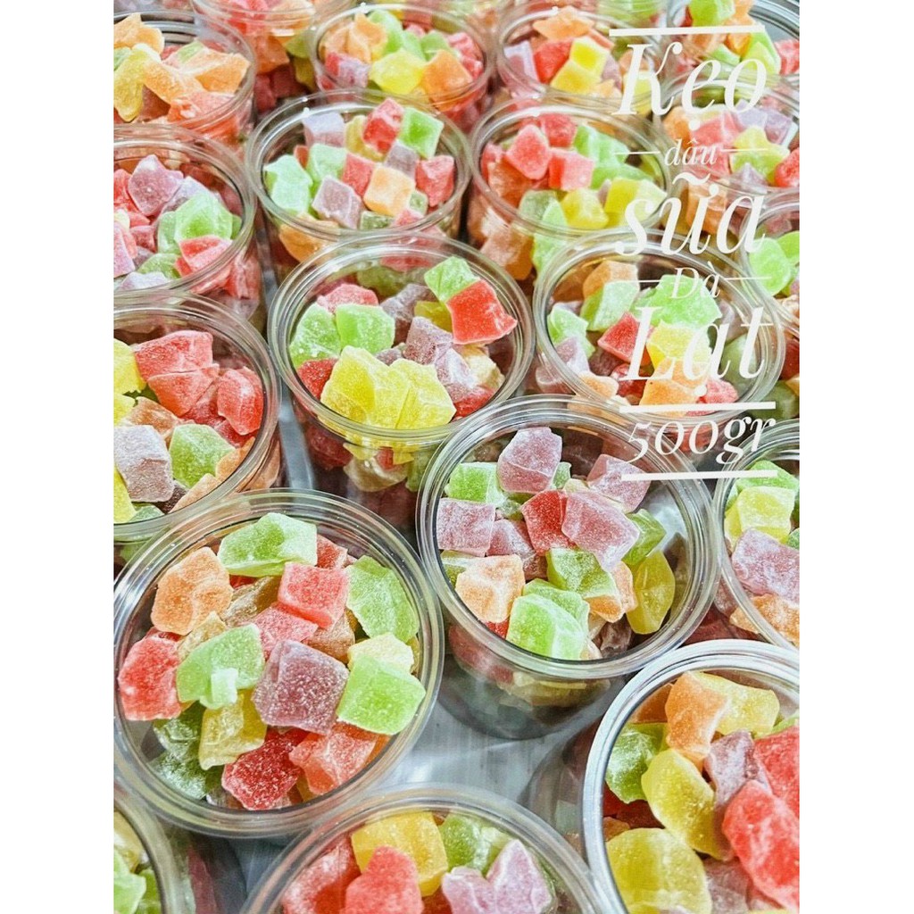 Kẹo dẻo sữa dâu Đà Lạt Lon 500gr - TỪ ĐƠN 50K,  Hàng ngon nhà làm