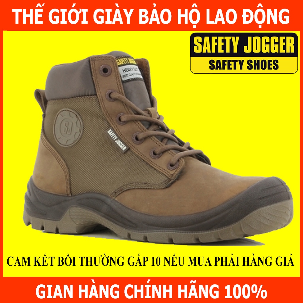 Giày Bảo Hộ Lao Động Safety Jogger Rush S3 Da Chất Lượng Cao, Đế PU Chống Đâm Xuyên Va Đập Mạnh