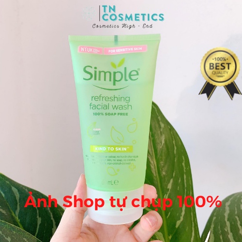 Sữa Rửa Mặt Simple Gel Kind To Skin Refreshing Facial Wash, Gel Rửa Mặt Simple, SRM Simple 150ml SRM01