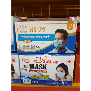 Khẩu trang y tế 4 lớp HT 79 ( hộp 50 cái )