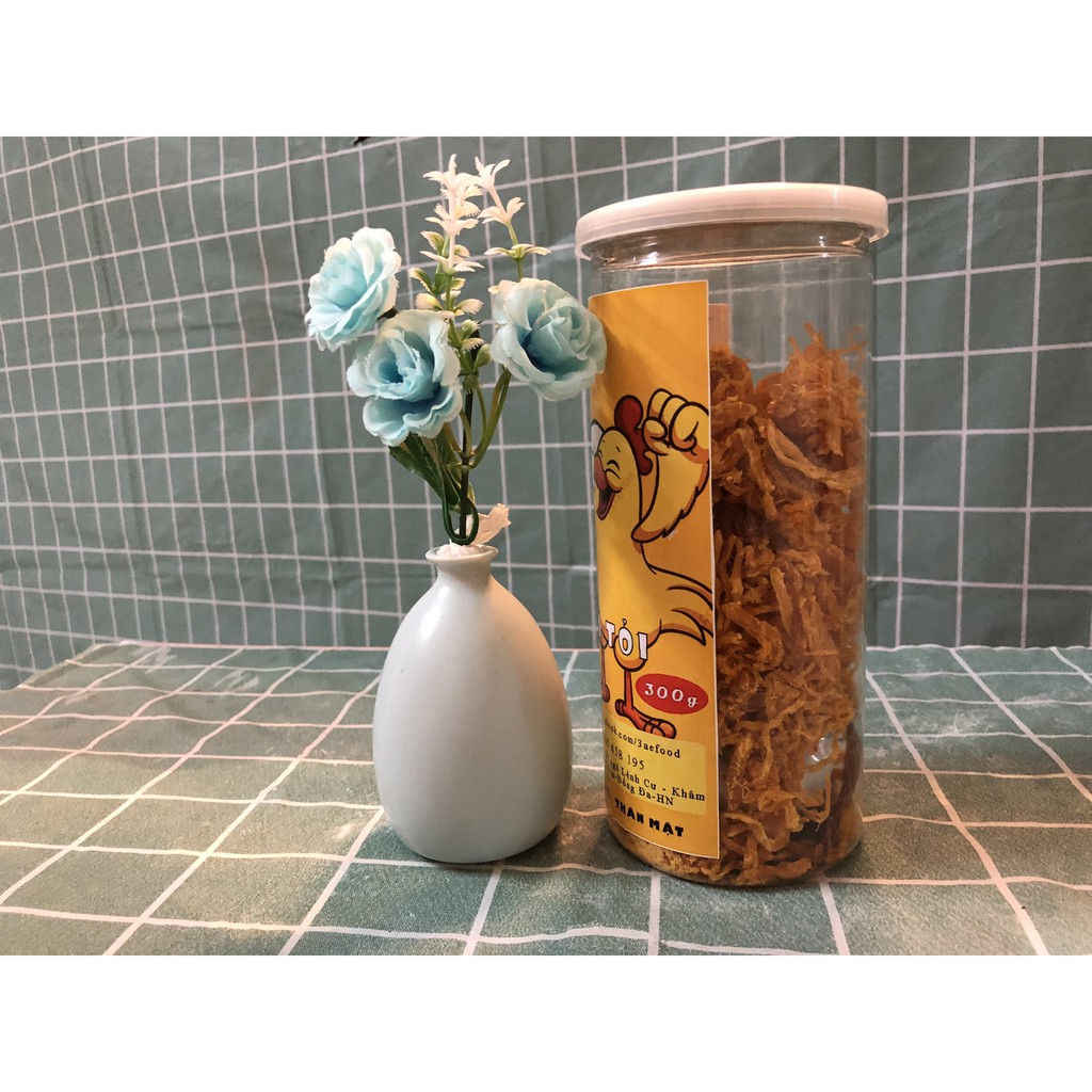 Khô gà bơ tỏi xé cay loại hộp 300g shop 3AE đồ ăn vặt ngon bổ rẻ Hà Nội | BigBuy360 - bigbuy360.vn