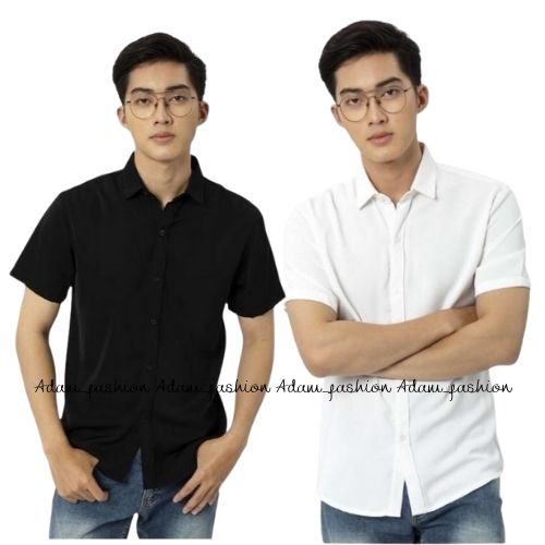 Áo sơ mi nam, áo sơ mi nam ngăn tay chất lụa hàn 4 màu basic cự đẹp Dvin_fashion