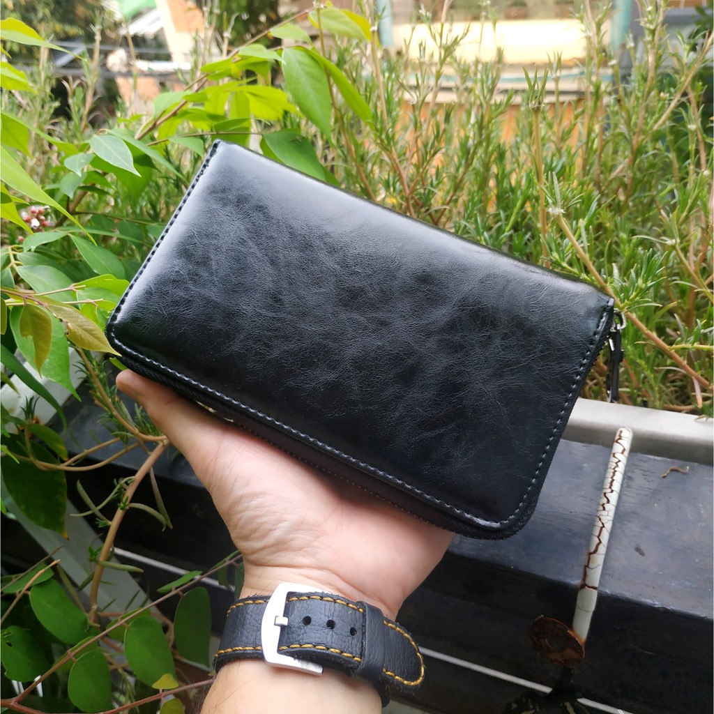 [Real Leather] Ví dài cầm tay nhiều ngăn đựng thẻ, khóa smartkey OTO, công nghệ RFID - Zachi V19