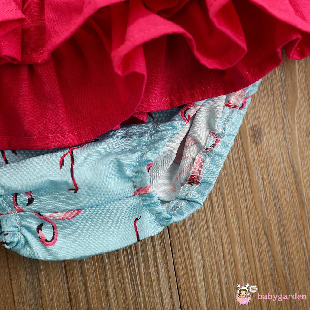 Bộ Đồ Bơi 3 Mảnh Hai Dây In Họa Tiết Chim Hồng Hạc Kèm Mũ Dành Cho Bé Gái