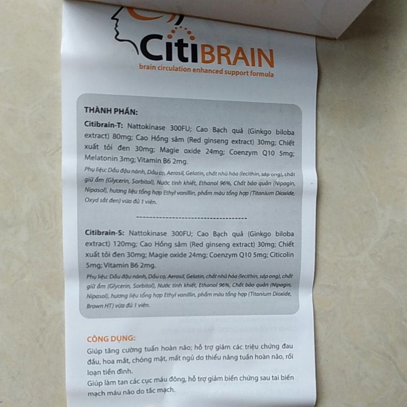 HỘP KÉP CITIBRAIN 30 viên - mỗi hộp nhỏ chứa 15 viên