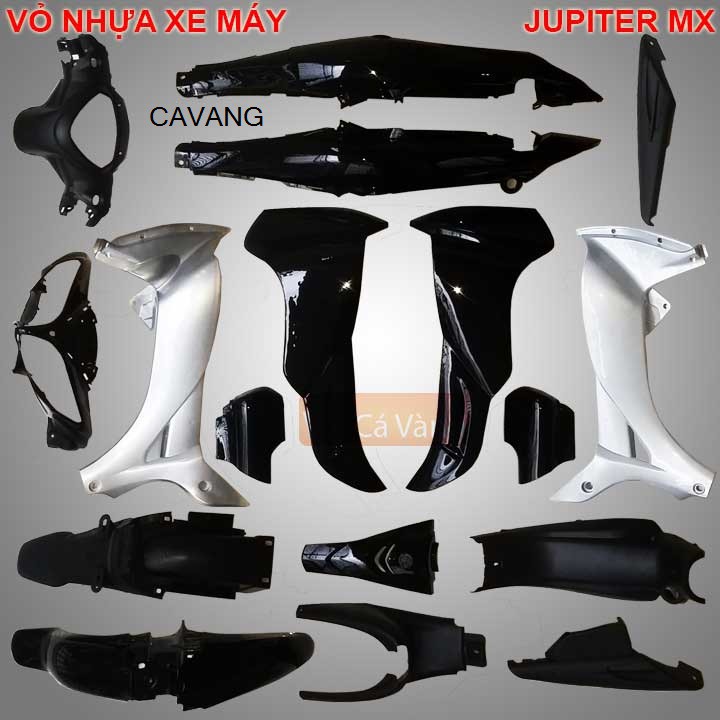 Vỏ nhựa xe máy Yamaha Jupiter MX- nhựa TRẮNG CAO CẤP màu ĐEN