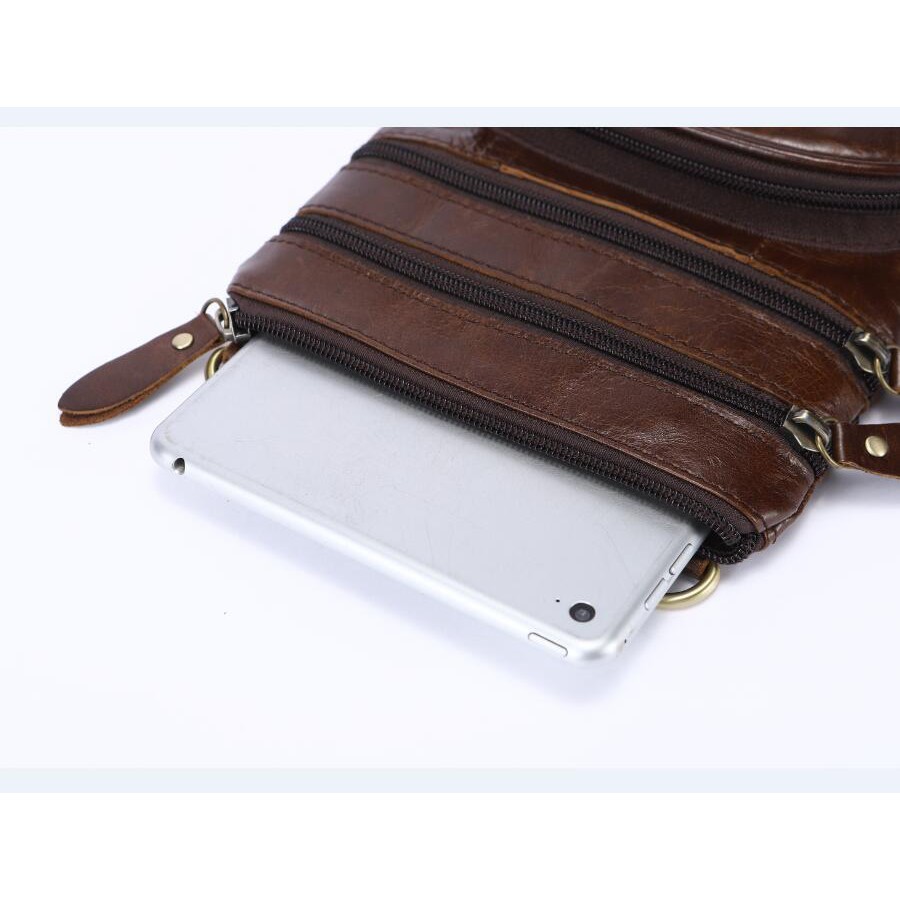 Túi đeo chéo chất liệu da bò cổ điển cho nam