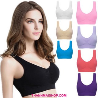 Áo ngực thể thao AL005 Ahh Bra thun cotton cao cấp 4 chiều không mút