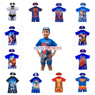 Bộ đồ bơi liền thân siêu nhân nhện, chú chó cứu hộ kèm nón bơi - Đồ bơi bé trai DBBT43