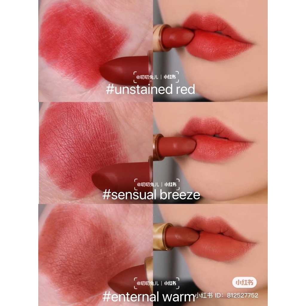 Son Thỏi 3CE Soft Matte Lipstick Eternal Warm Sensual Breeze Unstained Red Phiên Bản Giới Hạn Vân Đá