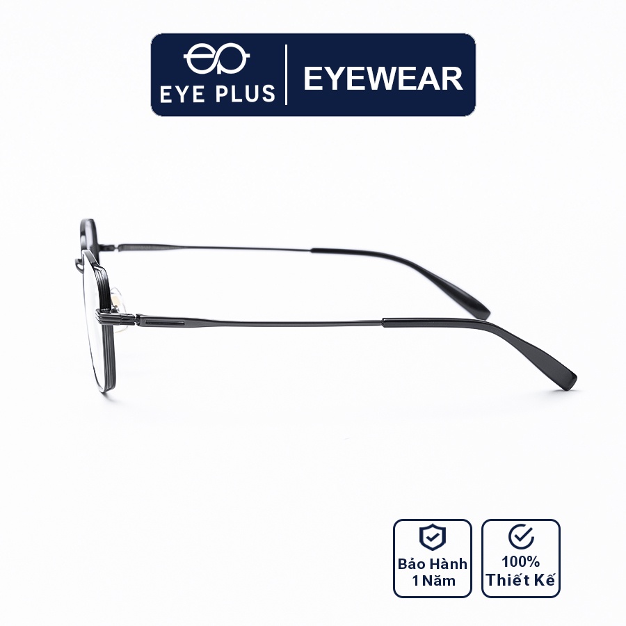 Gọng kính mắt nam nữ thời trang EYE PLUS hợp kim ip-titanium mảnh nhẹ mắt vuông tròn thời trang Reeman-1246
