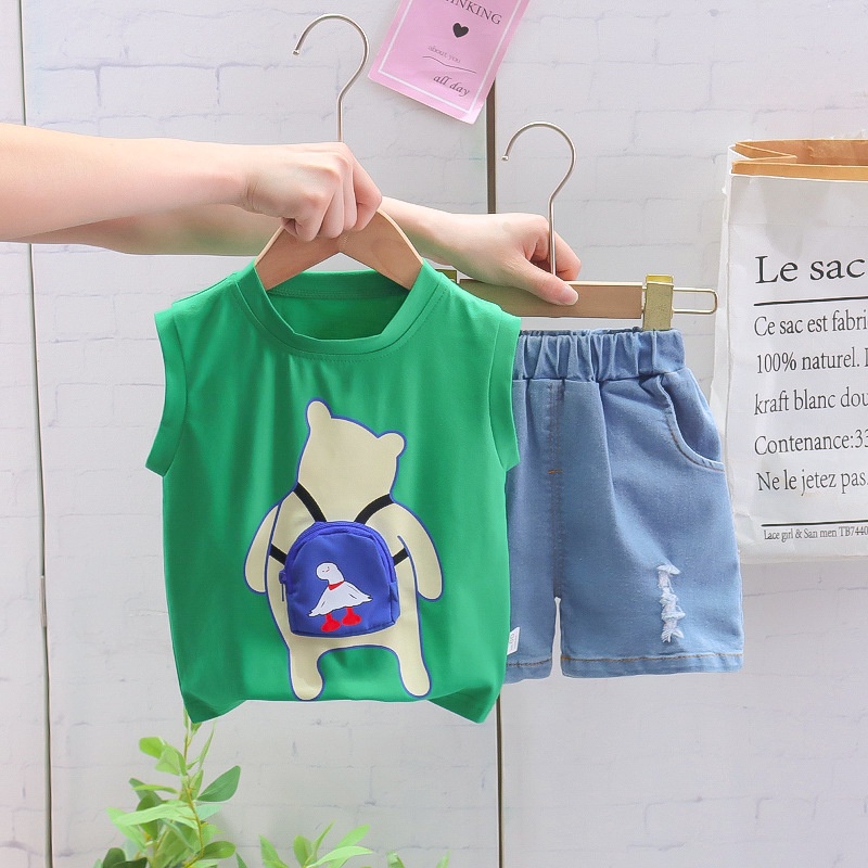 Bộ ba lỗ hình con gấu phong cách hàn quốc cho bé trai và bé gái - BO97