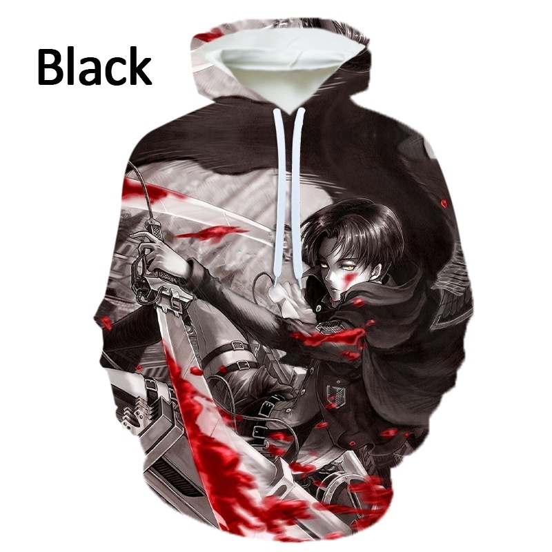 Áo hoodie dáng rộng cổ chữ O in hình anime hiệu ứng 3D cá tính