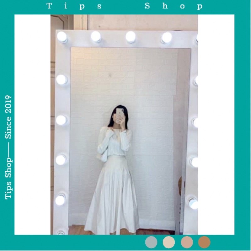 ( Ảnh thật+Feedback) Chân váy xếp ly dài vintage