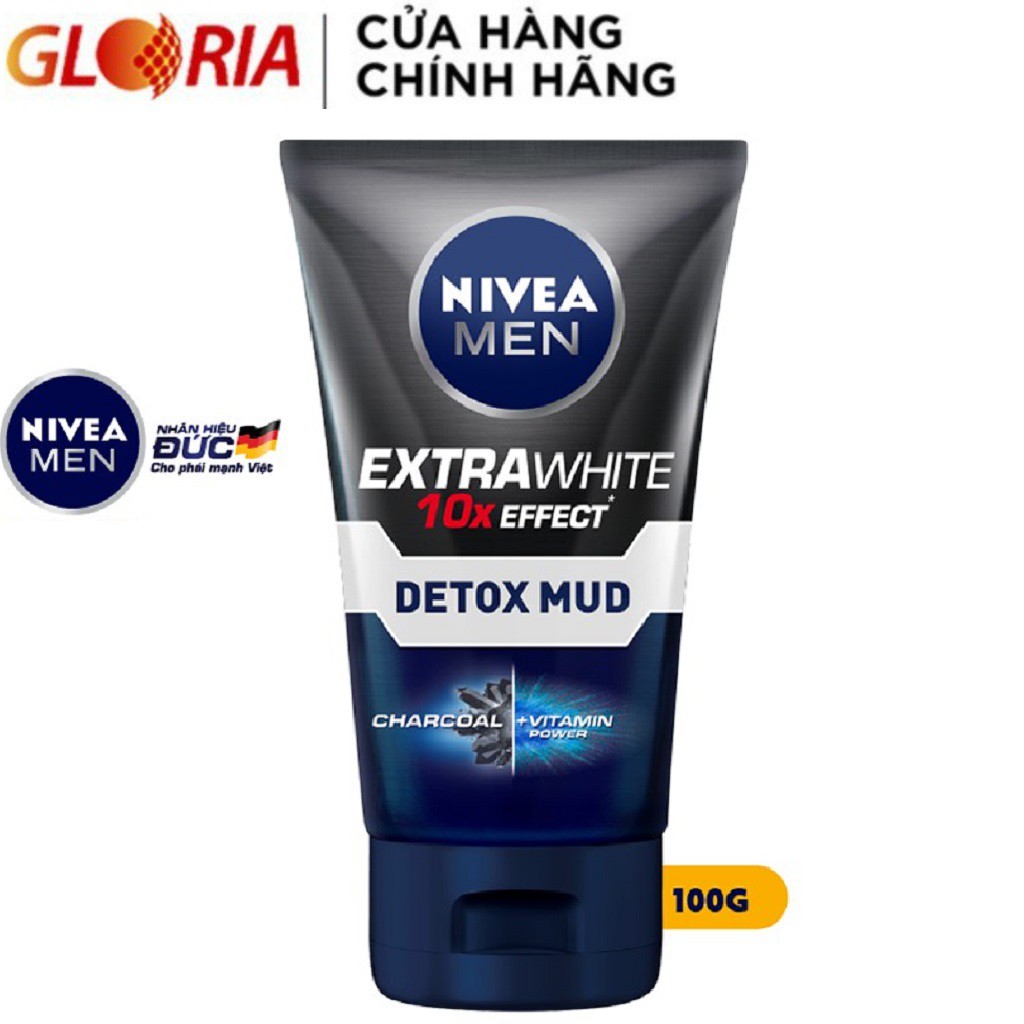 Sữa Rửa Mặt NIVEA MEN Detox Mud Bùn Khoáng Giúp Sáng Da Và Mờ Thâm Mụn 100g - 81775