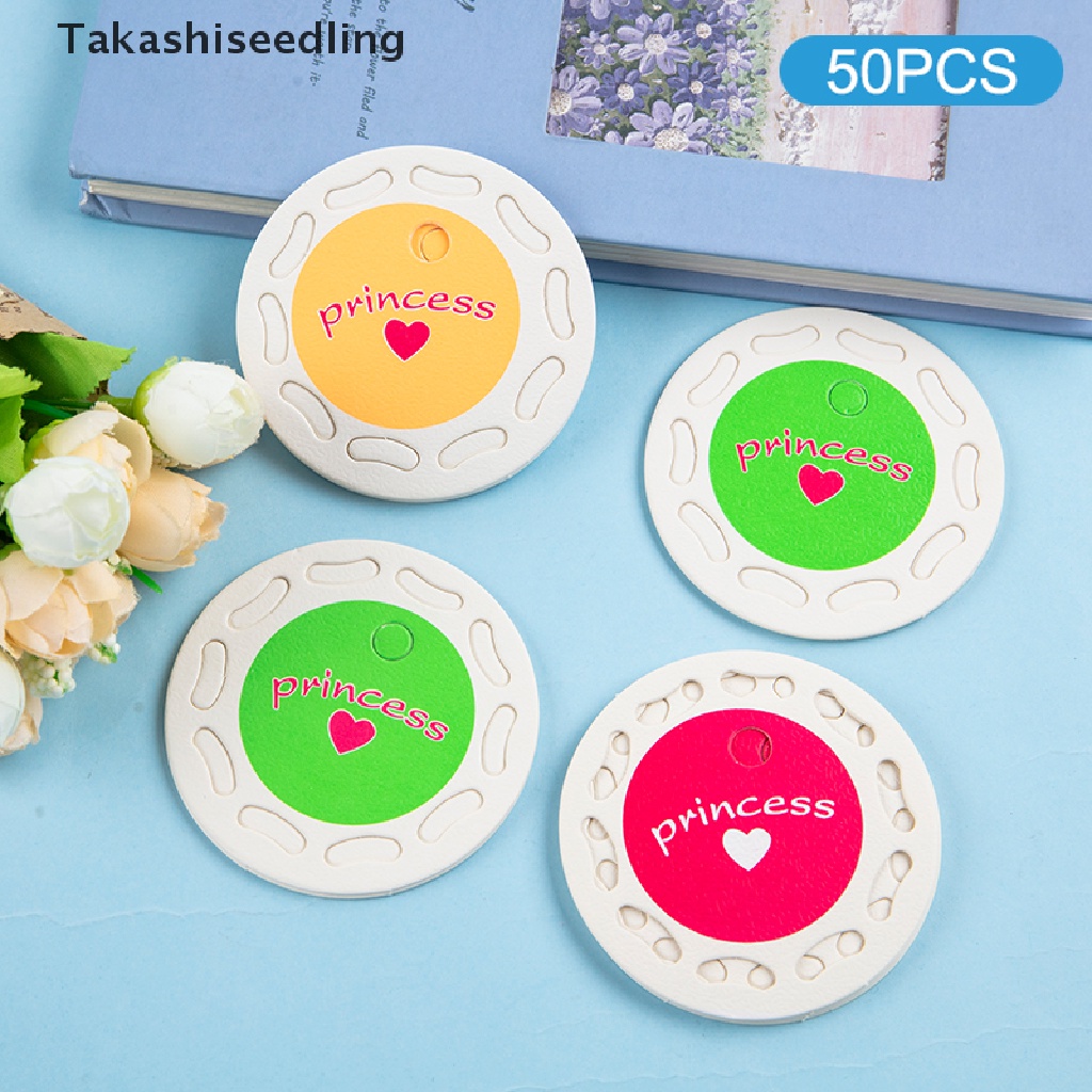 Set 50 Thẻ Giấy Tròn 10 Lỗ Màu Hồng / Xanh Lá / Vàng / Đỏ Tự Làm Kẹp Tóc Trang Sức Thủ Công Bán Chạy