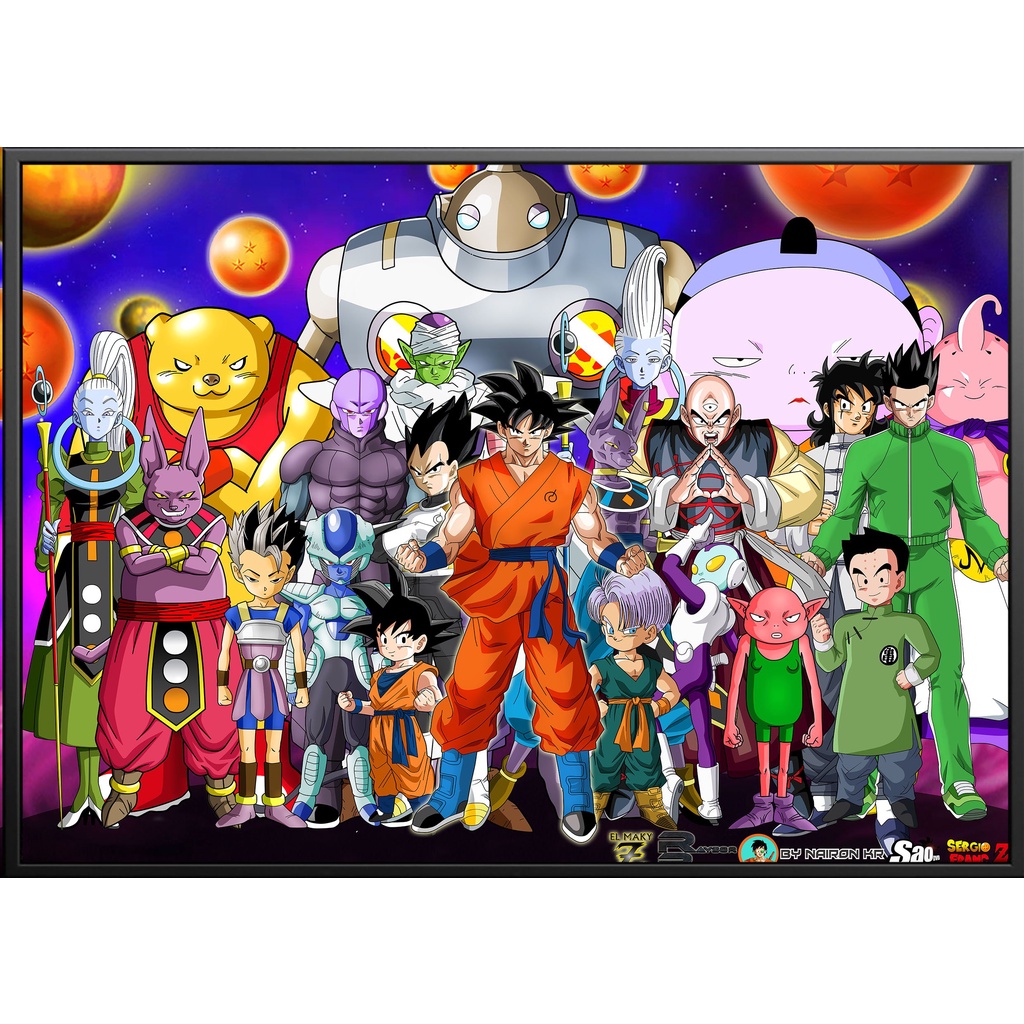 Tranh canvas treo tường DRAGON BALL + khung composite và đinh treo – decor phòng đẹp và ấn tượng