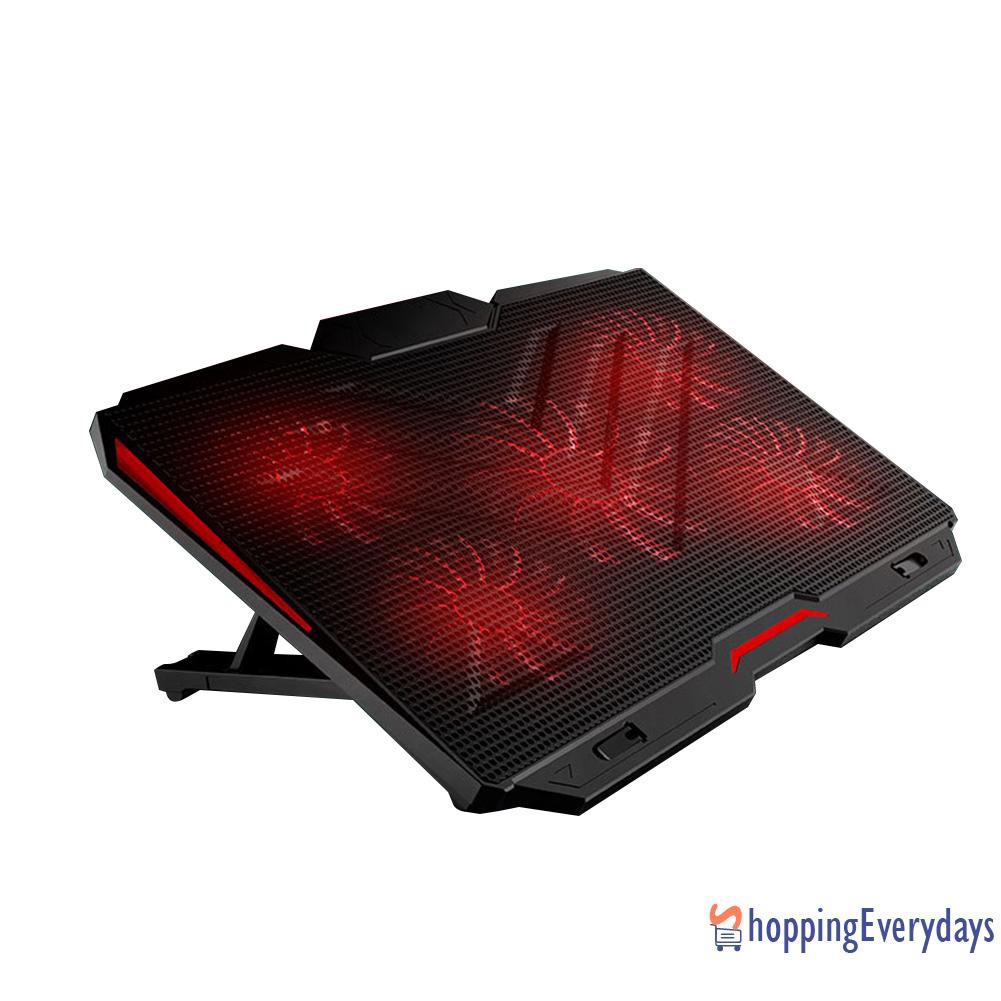 【sv】 5 Fans Laptop Cooler Riser 8 Levels Height Adjustable Notebook Cooling Pad