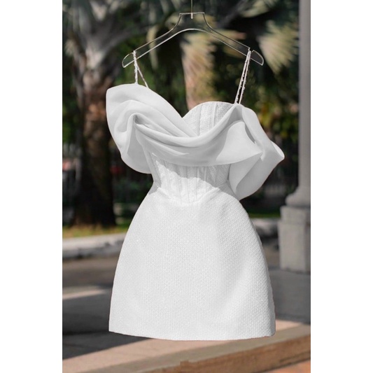 MS1260y ĐẦM NHŨ ÁNH KIM RỚT VAI full size S/M/L/XL