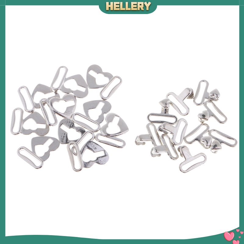 Bộ 10 Móc Kim Loại Hình Trái Tim Màu Bạc Dùng Để May Vá Áo Ngực / Váy