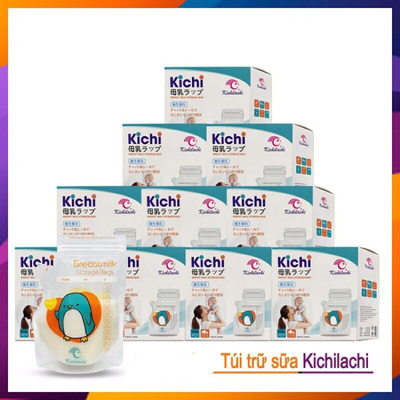 Bộ 50 Túi Đựng Sữa Kichilachi 250ml Nhật Bản