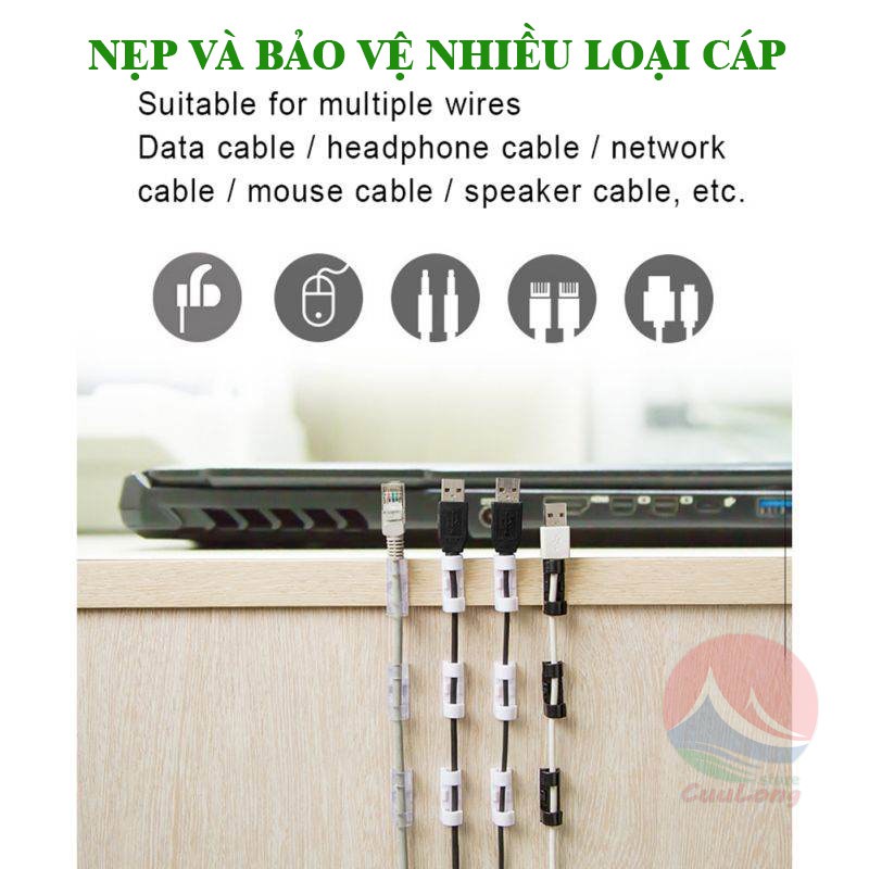 [10 CÁI] Nẹp Dây Cáp Máy Tính Dây Điện Trang Trí, Tặng Keo 3M Dính Chắc Chắn, nẹp kẹp dây cáp, nẹp trang trí đẹp