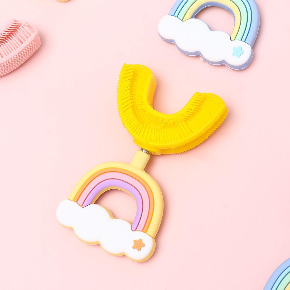 NIUYOU Bàn Chải Đánh Răng Mềm Mại Hình Chữ U Màu Cầu Vồng Cho Bé