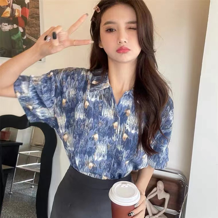 SUXI Áo Sơ Mi Tay Ngắn Dáng Rộng Thiết Kế Đơn Giản Thời Trang Mùa Hè Cho Nữ