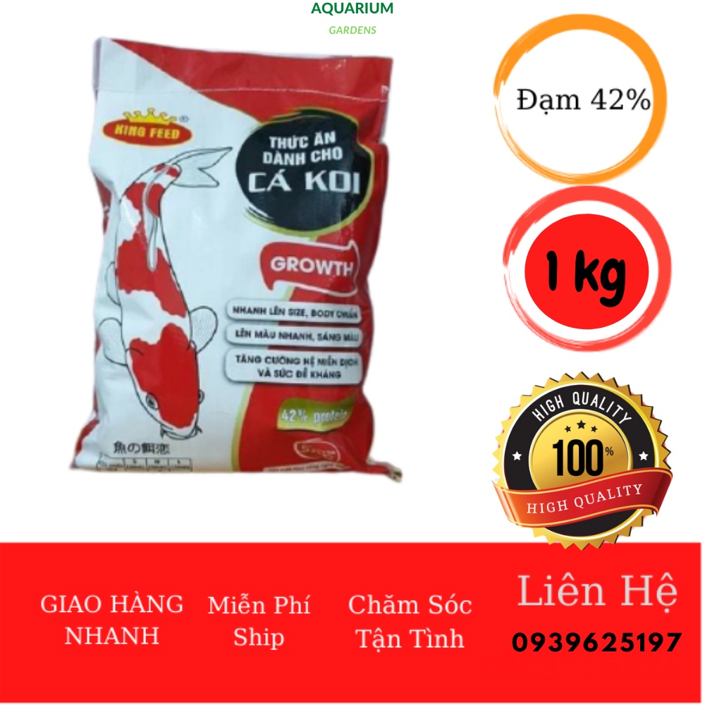 Thức ăn cá koi King feed tăng trưởng 42% đạm gói 1kg