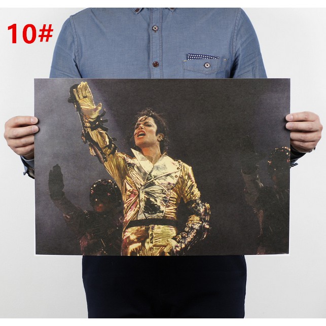 Tấm poster 51*35.5cm in hình Michael Jackson dùng để treo trang trí nội thất