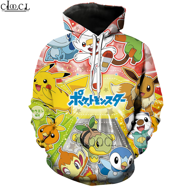 CLOOCL Anime Pokémon Pikachu 3D Print Men Street Style Hoodies