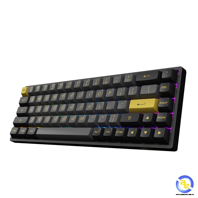 Bàn phím cơ AKKO 3068B Multi-modes Black Gold (Bluetooth 5.0 /Hotswap / Foam tiêu âm - Bảo Hành 12 Tháng