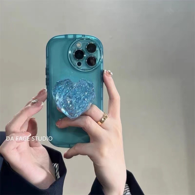 Ốp Điện Thoại Hình Tròn Kèm Giá Đỡ Phấn Cho Iphone 12 pro max 13 13 pro max11 pro max xs max xr x 7plus