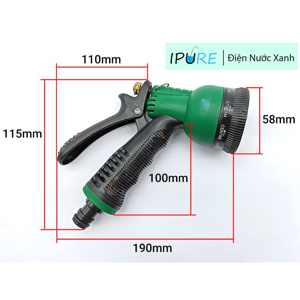 Vòi tưới cây đa năng 5-8 chế độ DNX IPURE vòi xịt nước tăng áp ống dẫn nước