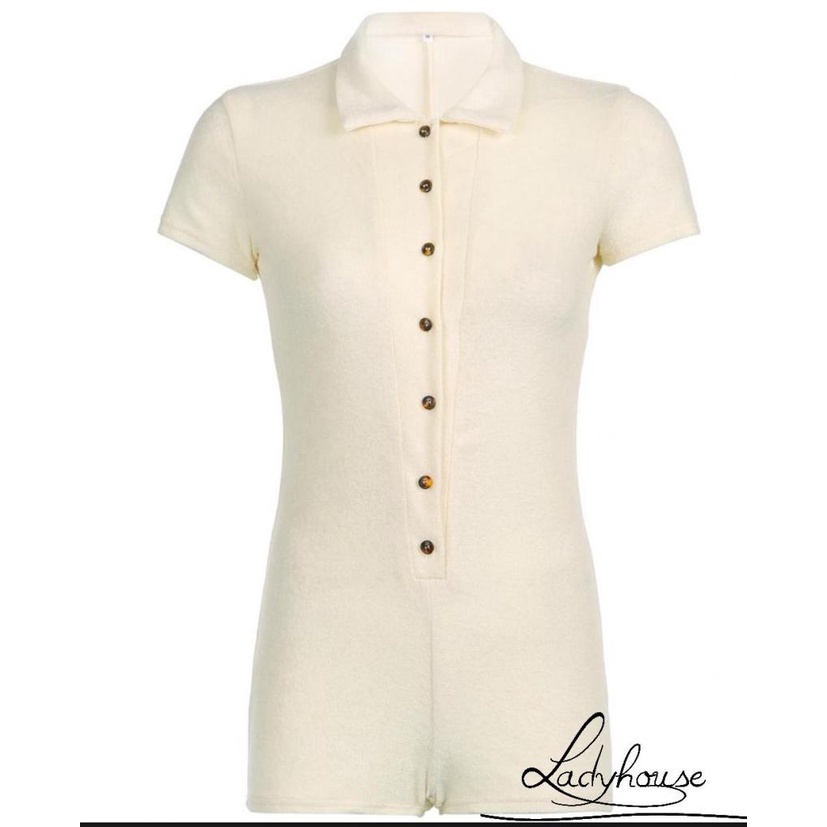 Áo liền quần tay ngắn màu sắc đơn giản thời trang dành cho nữ