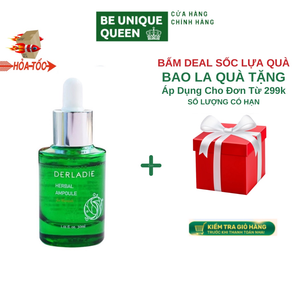 [CHÍNH HÃNG] Tinh Chất Derladie Tràm Trà Giảm Mụn Serum Derladie Herbal Ampoule For Blemish 30ml