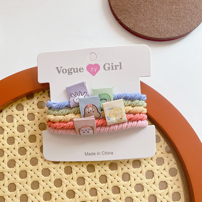 Set 5 dây buộc tóc cao su nhiều màu sắc đơn giản phong cách Hàn Quốc cho nữ