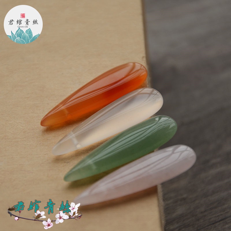 Khuyên Tai Đá Mã Não Tự Nhiên Hình Giọt Nước 10 * 36MM